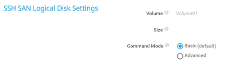 SSH SAN Logical Disk Settings